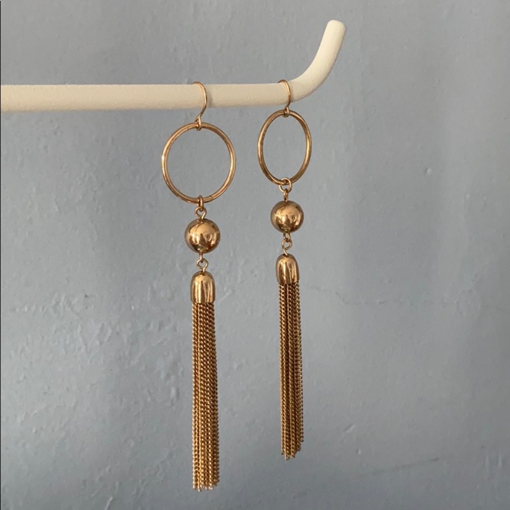 Gold tassle BaubleBar earrings